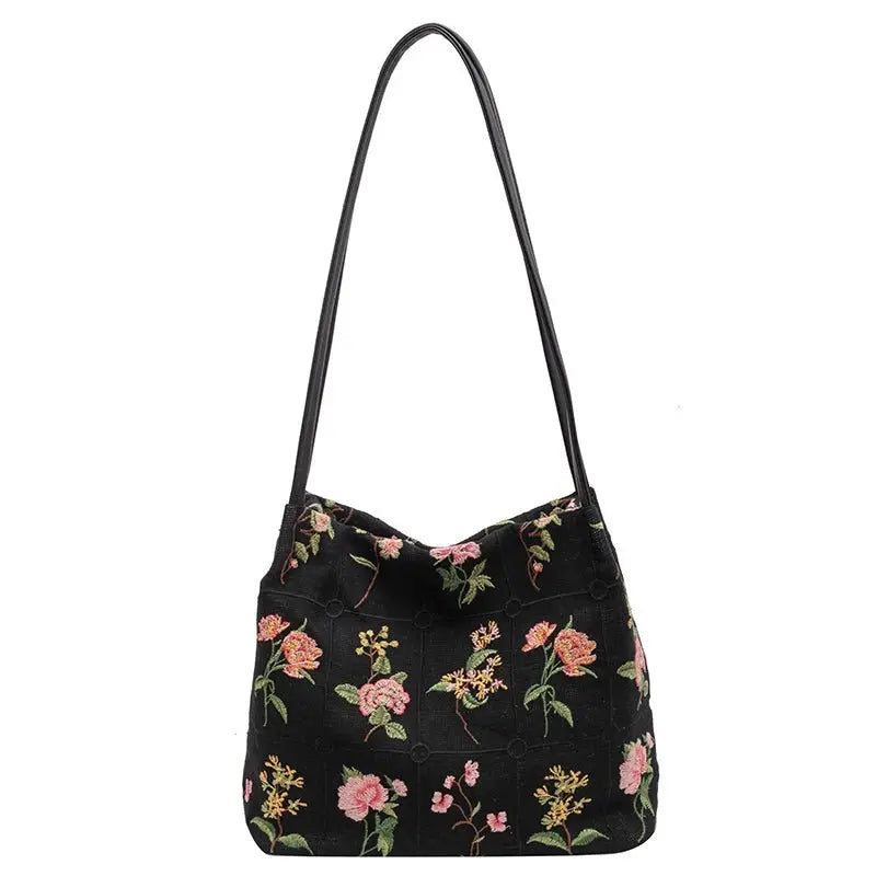 Vintage Flower Magnetic Buckle Shoulder Bag - GimmeWarehouse