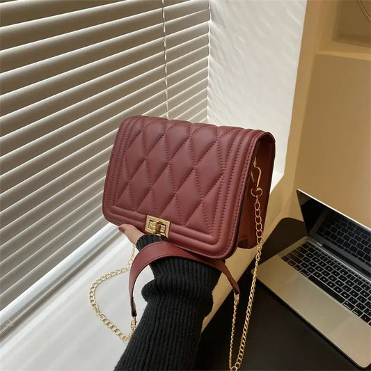 Vintage Style Lingge Square Flip Cover Crossbody Bag - GimmeWarehouse