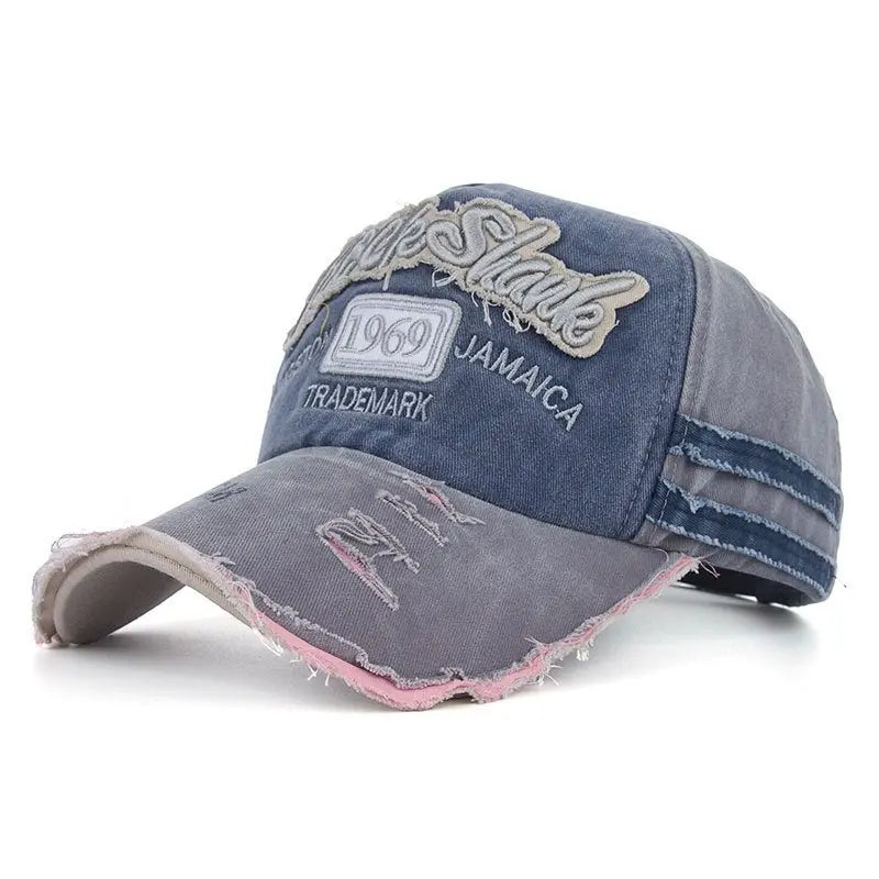 Washed Cotton Alphabet Embroidery Baseball Cap - GimmeWarehouse