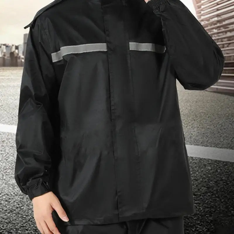 Waterproof Breathable Reflective Hood Rain Jacket And Rain Pants For Adults - GimmeWarehouse