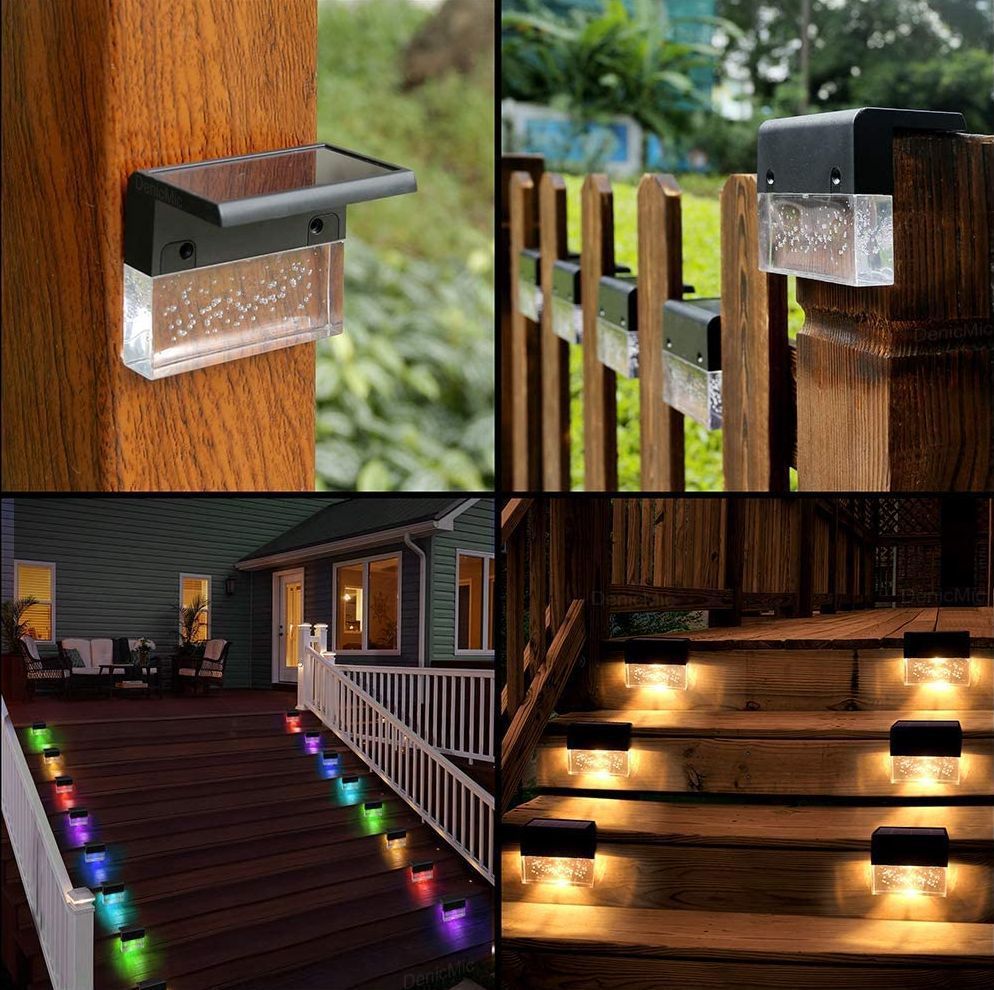 Waterproof New RGB LED Solar Light Step Fence Light - GimmeWarehouse