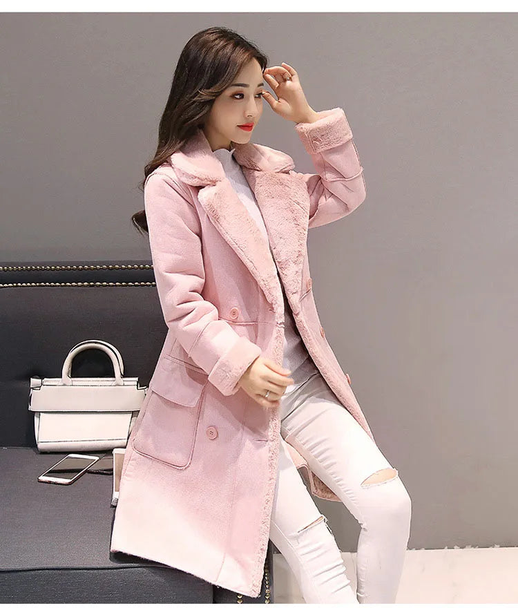 Winter Fashion New High Quality Rabbit fur coat Velvet Fur Coat Long Fur Coat Female Loose Thick Warm Mink fur Teddy coat - GimmeWarehouse