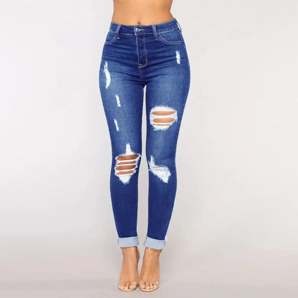 Fashion Ripped Small Foot Women's Jeans Spring And Autumn New Clothing Gimme that