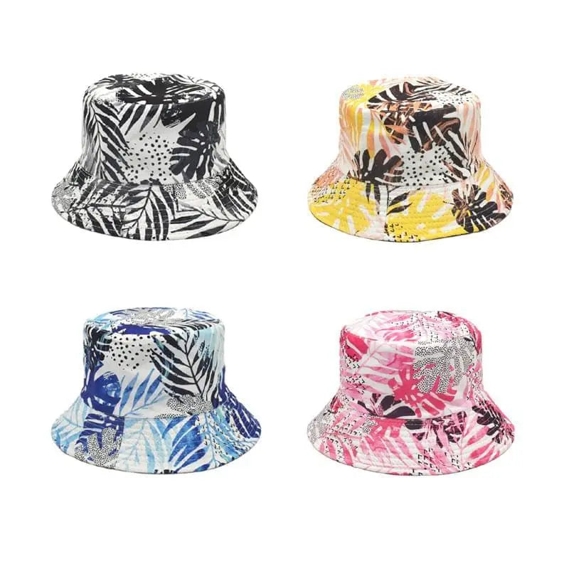 Amazon New Coconut Print Bucket Hat European and American Women's Fashion Summer Sun Hat Cross-Border Double-Sided Sun-Proof Basin Hat Gimme that