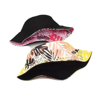 Amazon New Coconut Print Bucket Hat European and American Women's Fashion Summer Sun Hat Cross-Border Double-Sided Sun-Proof Basin Hat Gimme that