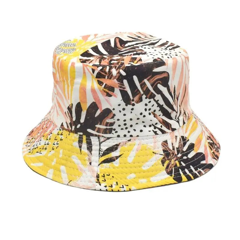 Amazon New Coconut Print Bucket Hat European and American Women's Fashion Summer Sun Hat Cross-Border Double-Sided Sun-Proof Basin Hat Gimme that