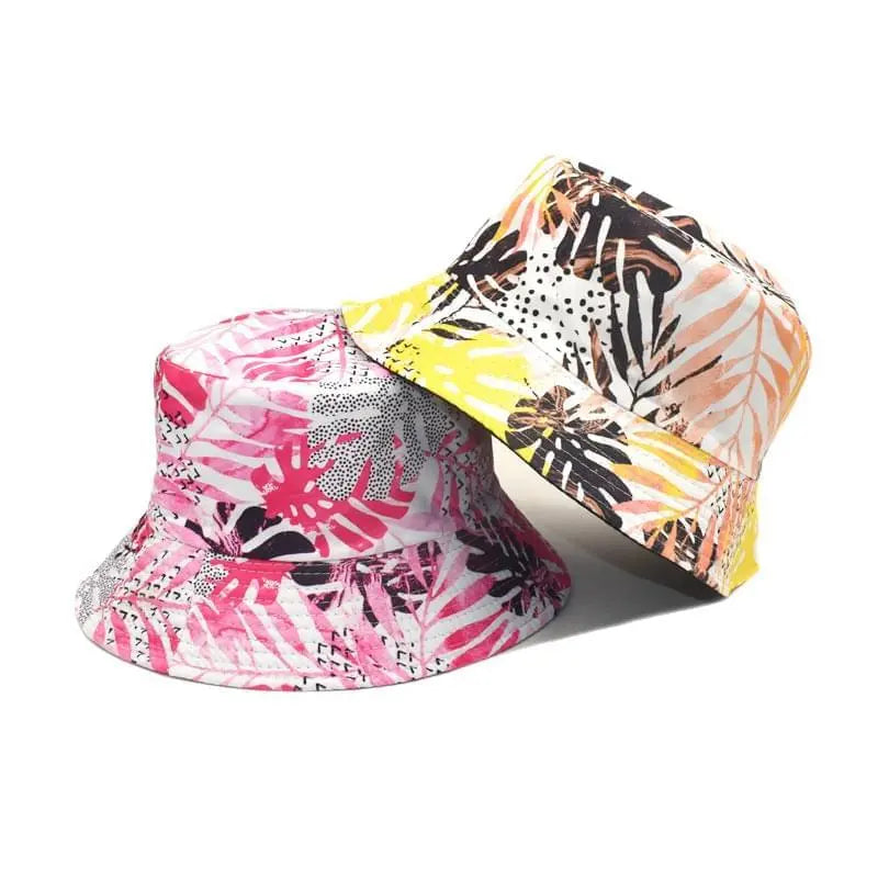 Amazon New Coconut Print Bucket Hat European and American Women's Fashion Summer Sun Hat Cross-Border Double-Sided Sun-Proof Basin Hat Gimme that