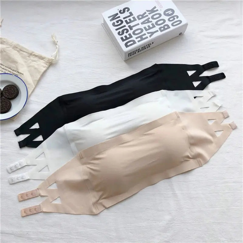 New One Piece Seamless Tube Tops Women Invisible Bra Intimates Strapless Bustier Bandeau Breathable Wrapped Chest Underwear Gimme that