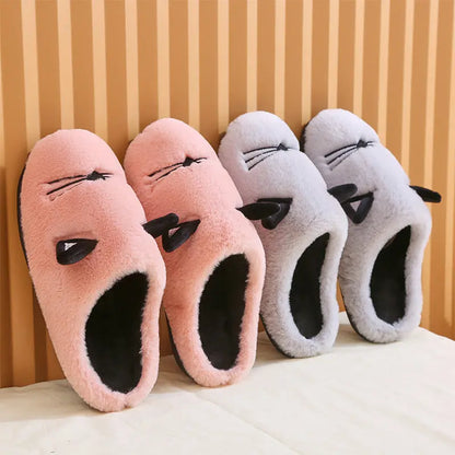 Winter New Coral Velvet Slippers Cartoon Cat Cotton Slippers Home Cotton Shoes Warm Slipper Gimme that