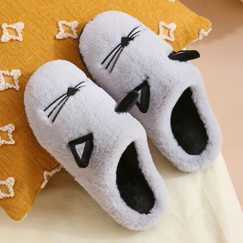 Winter New Coral Velvet Slippers Cartoon Cat Cotton Slippers Home Cotton Shoes Warm Slipper Gimme that