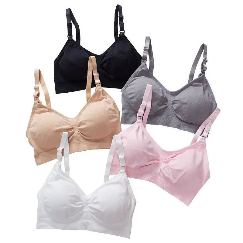 Pregnant Women Without Steel Ring Front Open Buckle Plus Size Seamless Breastfeeding Bra Adjustment Type Gathering Bra Underwear Gimme that