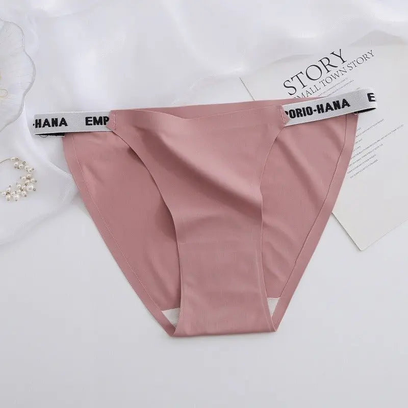 European And American Sexy Women's Briefs Ice Silk Seamless Sweet Hip Lifting Sports Pure Cotton Bottom Crotch Fun G-String Pants Gimme that