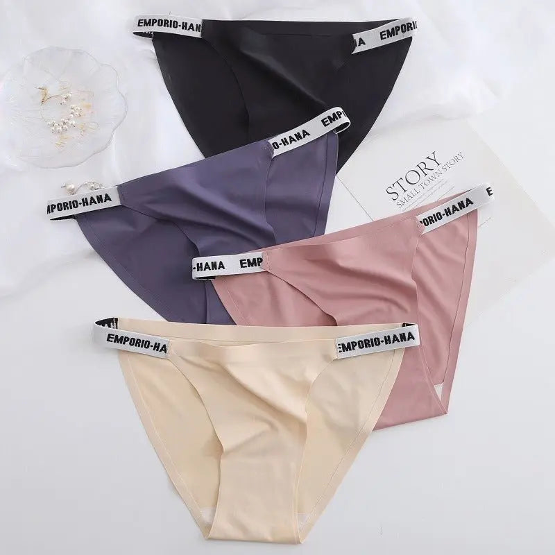 European And American Sexy Women's Briefs Ice Silk Seamless Sweet Hip Lifting Sports Pure Cotton Bottom Crotch Fun G-String Pants Gimme that