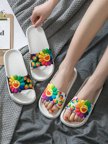 Sandals And Slippers Home Female Summer Slippery Thick-Soled Indoor Bathroom Mute Bath Home Summer Ins Slippers Gimme that