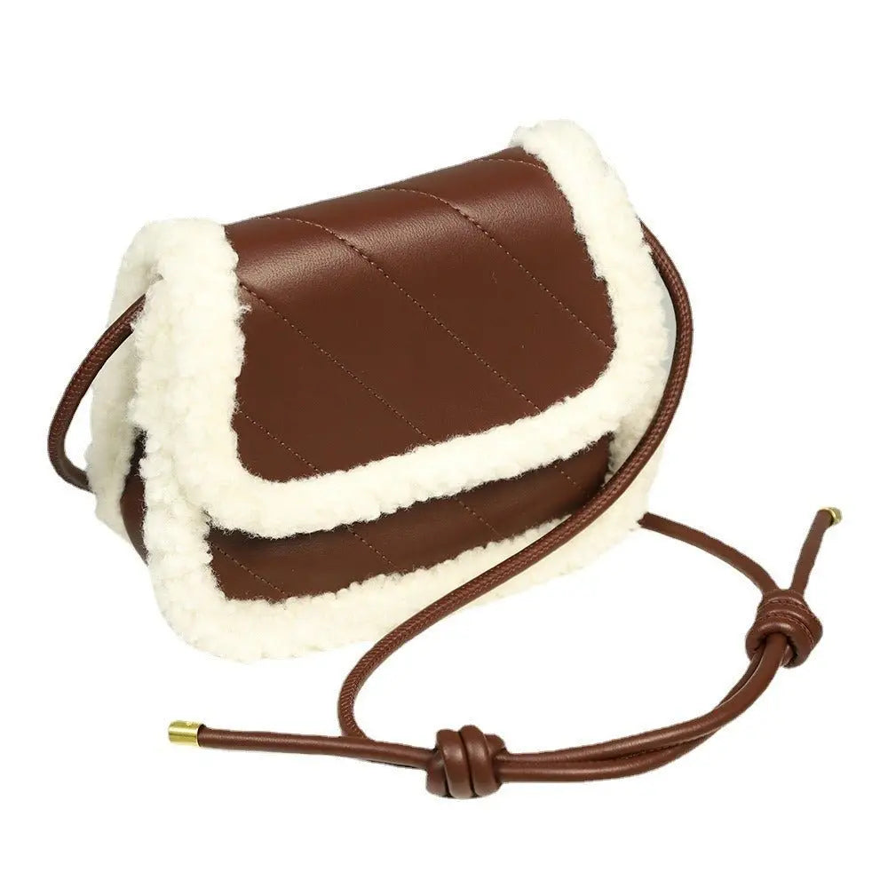 Autumn and Winter Lamb Plush Bag Women Cute Sweet Beauty Bag Small Versatile Shoulder Bag Fashion Crossbody Bag Gimme that