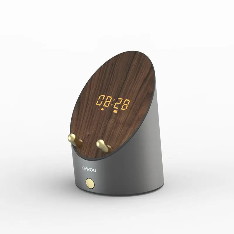 Wooden Alarm Clock Wireless Smart Speaker Mini - GimmeWarehouse