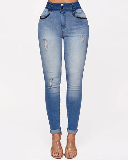 Women's Gradient Skinny Jeans C.j Dropshipping