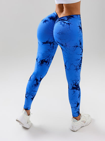 Tie Dye Slimming Yoga Leggings, Butt Lifting High Stretch Casual Fitness Yoga Pants, Women's Activewear C.j Dropshipping