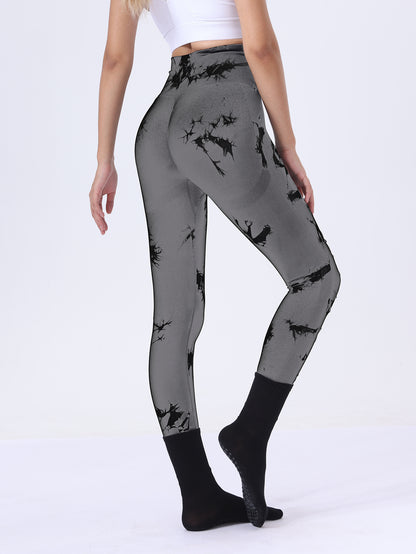 Butt Lifting Yoga Gym Athletic Pants, Hollow Out Tummy Control Sports Leggings Tie Dye Running Pants C.j Dropshipping