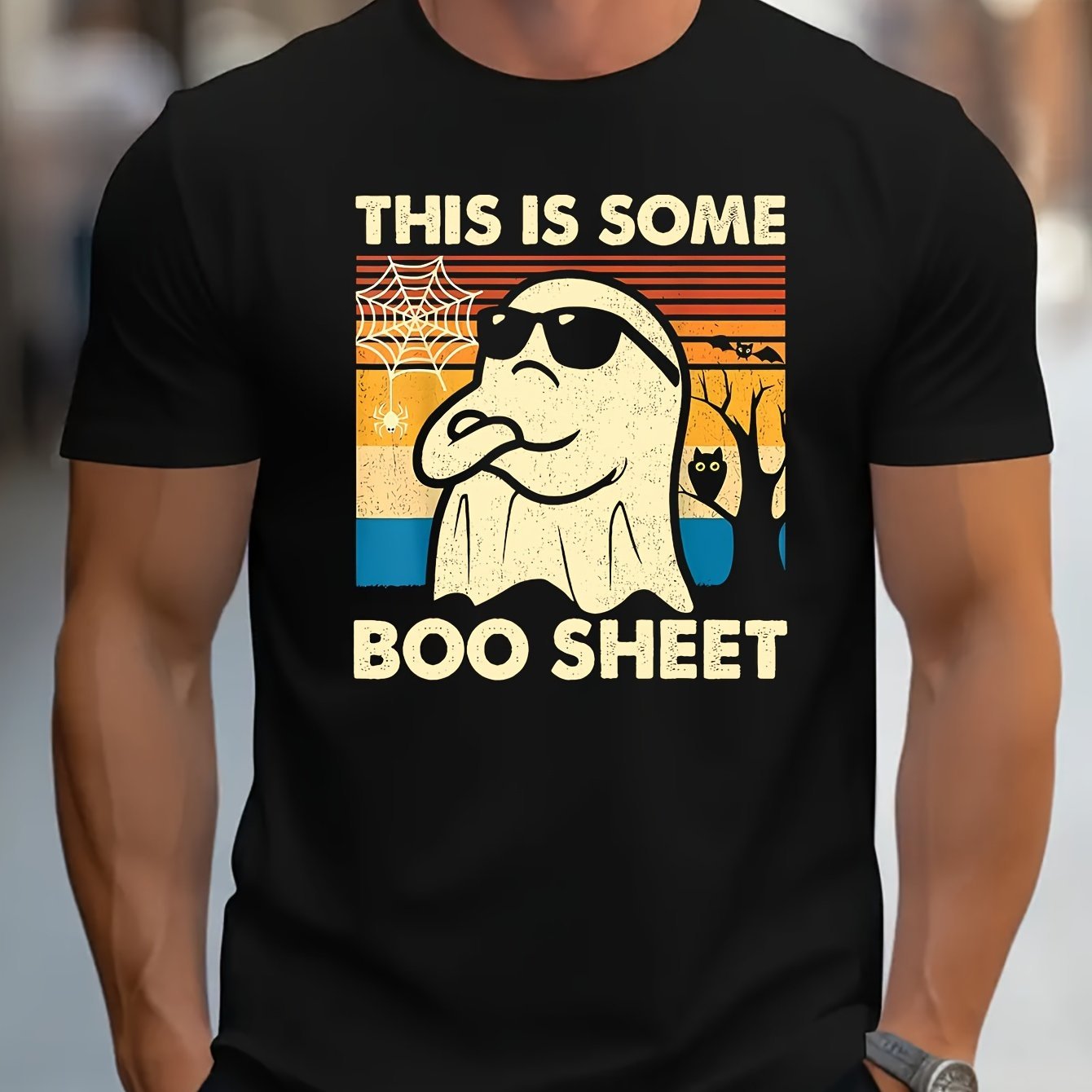 Men's Halloween Ghost Print T-Shirt Gimme That