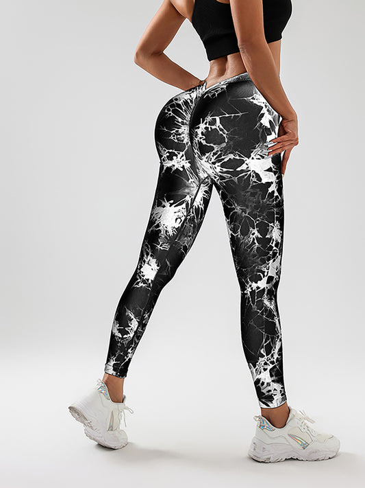 Tie Dye Slimming Yoga Leggings, Butt Lifting High Stretch Casual Fitness Yoga Pants, Women's Activewear C.j Dropshipping