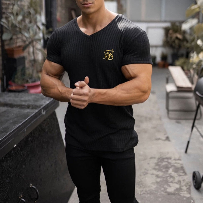 2022 NEW Sik Silk T Shirt Men Summer Short Sleeve Compression T shirt Mesh Tops Tee Male Clothing Fashion Sports T-shirts Gimme that