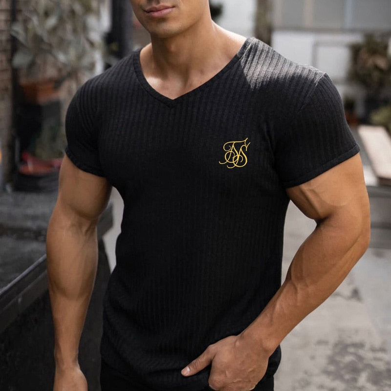 2022 NEW Sik Silk T Shirt Men Summer Short Sleeve Compression T shirt Mesh Tops Tee Male Clothing Fashion Sports T-shirts Gimme that