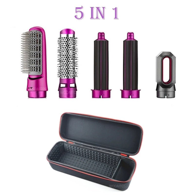 5 in 1 Hair Dryer Hot Comb Set Wet and Dry Professional Curling Iron Hair Straightener Styling Tool Hair Dryer Household Gimme that