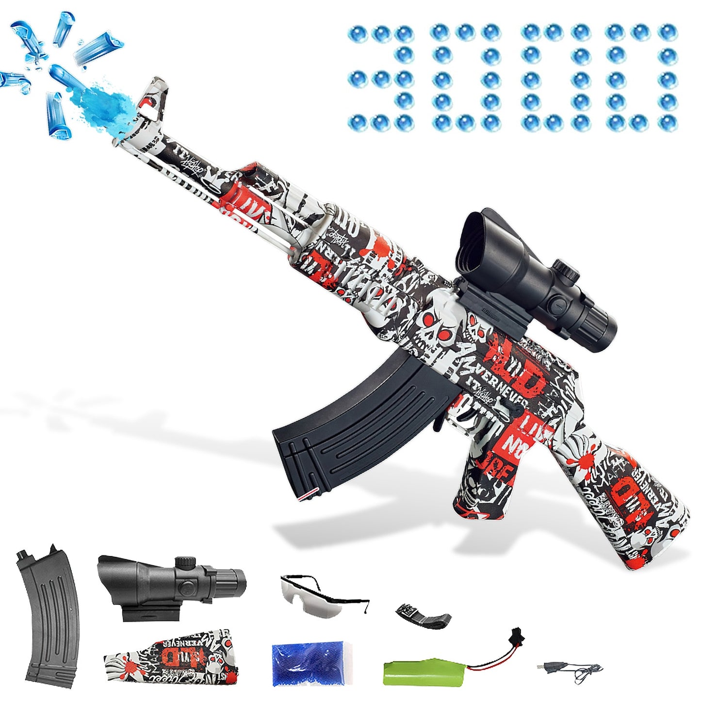 AK47 Gel Blaster Gun Toy Gun Electric Burst Gel Water Bomb Gun - GimmeWarehouse