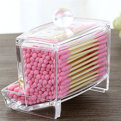 Acrylic Cotton Swabs Storage Holder Box Portable Transparent Makeup Cotton Pad Cosmetic Container Jewelry Organizer Case Gimme that