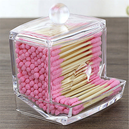 Acrylic Cotton Swabs Storage Holder Box Portable Transparent Makeup Cotton Pad Cosmetic Container Jewelry Organizer Case Gimme that