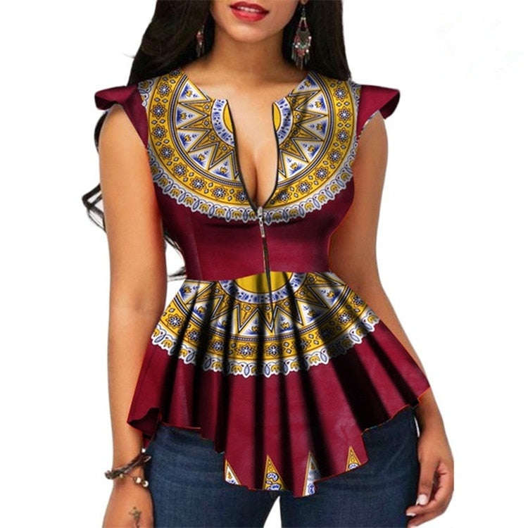 African Dashiki Ankara Ethnic Short Sleeve shirt - GimmeWarehouse