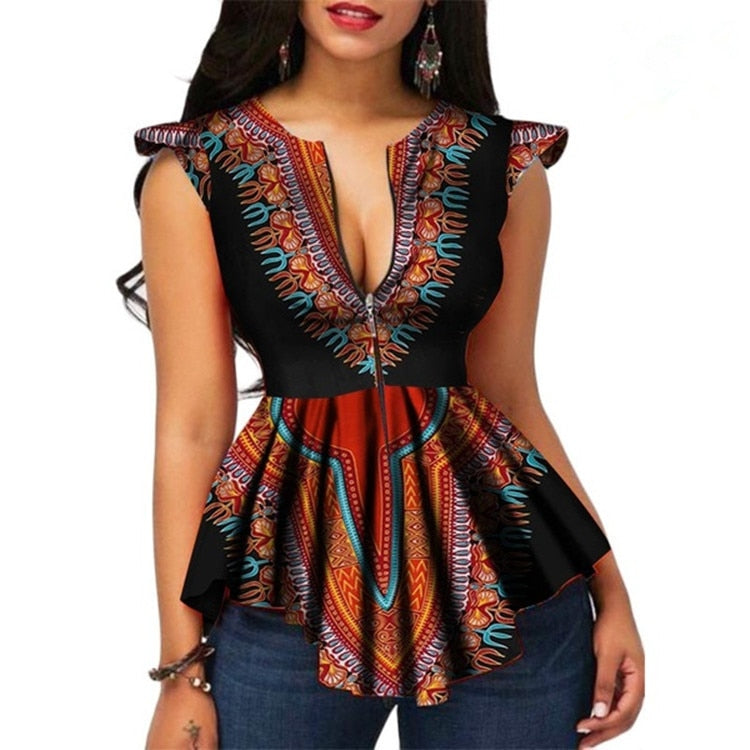 African Dashiki Ankara Ethnic Short Sleeve shirt - GimmeWarehouse