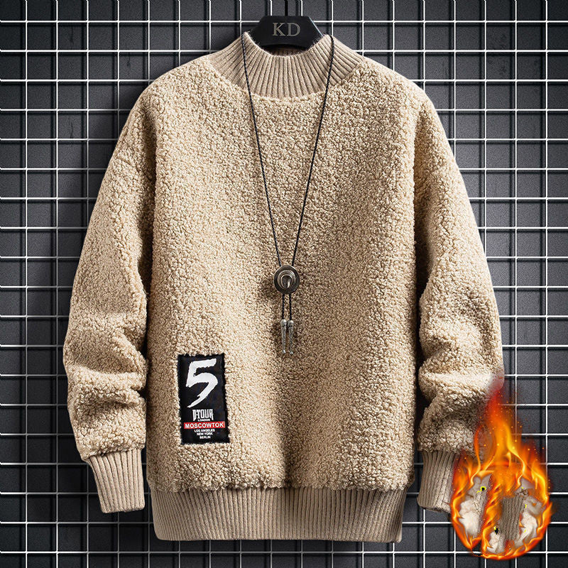 Awesome Winter Lamb Velvet Insulated Tide Sweatshirt - GimmeWarehouse