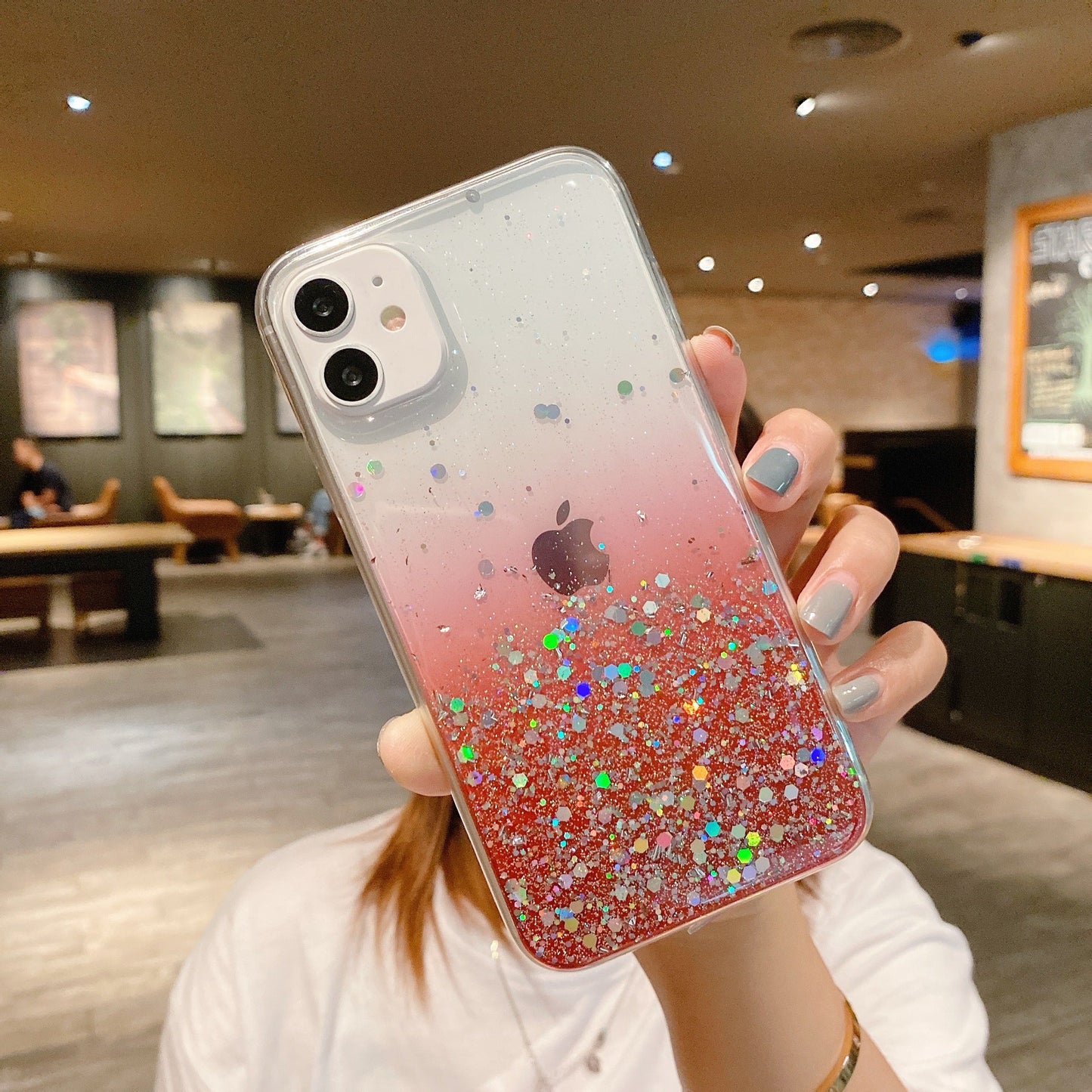 Compatible with Apple, Simple And Suitable For 11 Mobile Phone Case IPhone12 11pro Transparent Glitter Gimme that