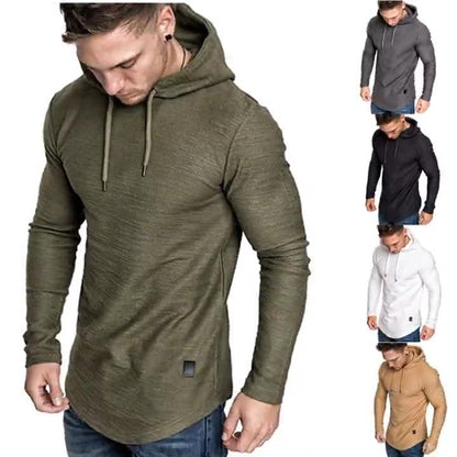 Cross-border European code elastic fitness men's fake two-piece cyberpunk ninja suit hooded sweater T-shirt mask riding Gimme that