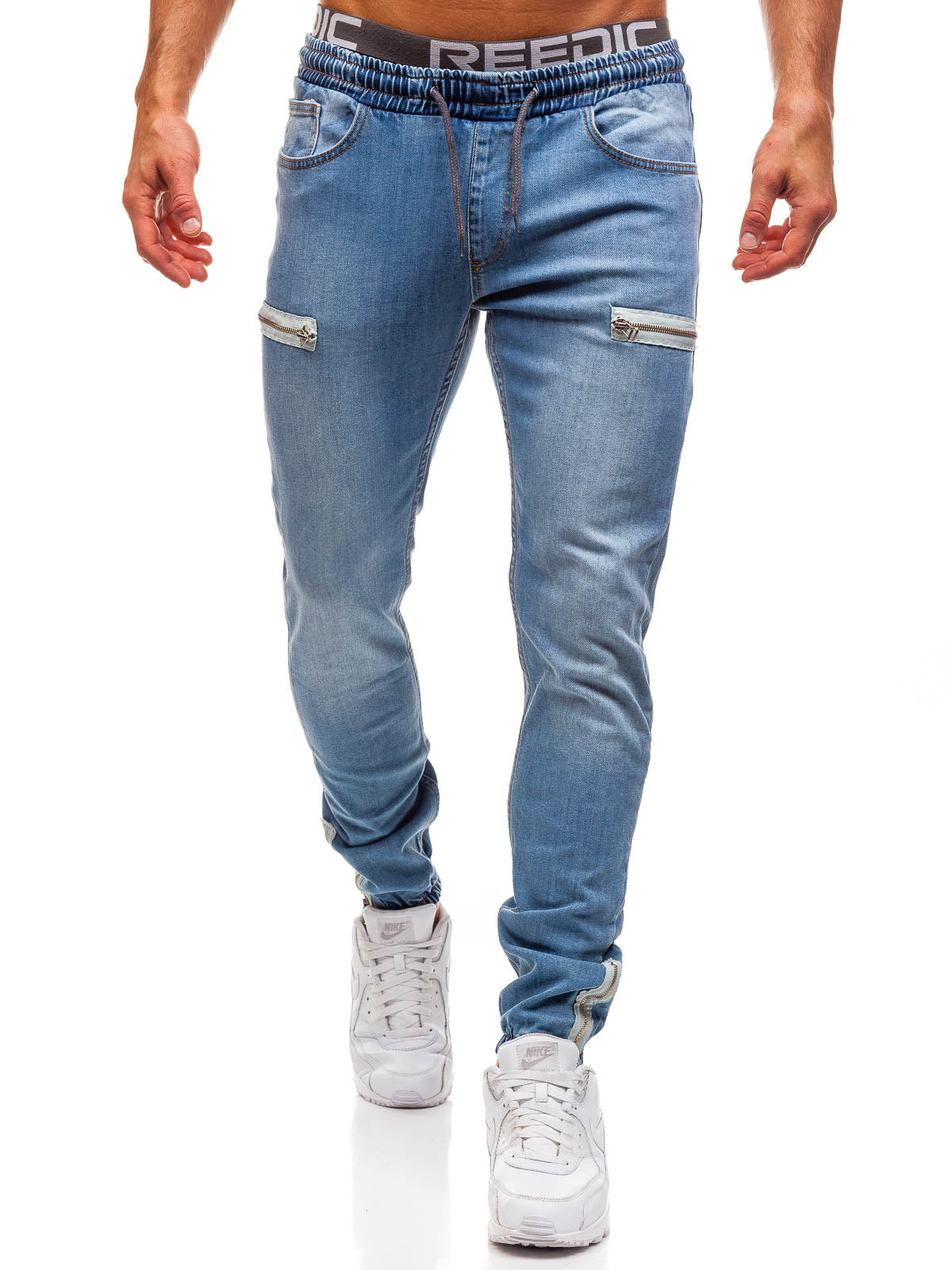 European and American men's denim fabric sports jeans Gimme that