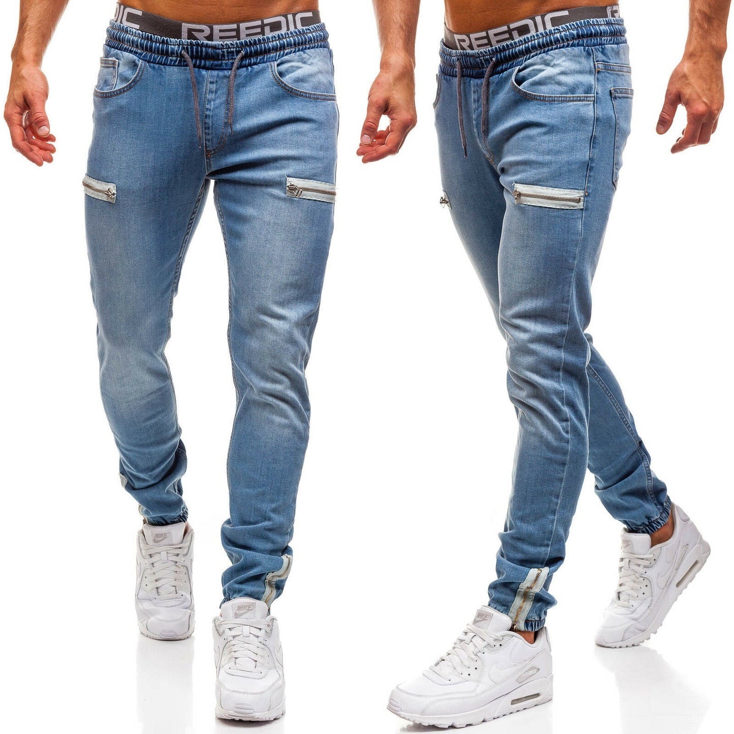 European and American men's denim fabric sports jeans Gimme that