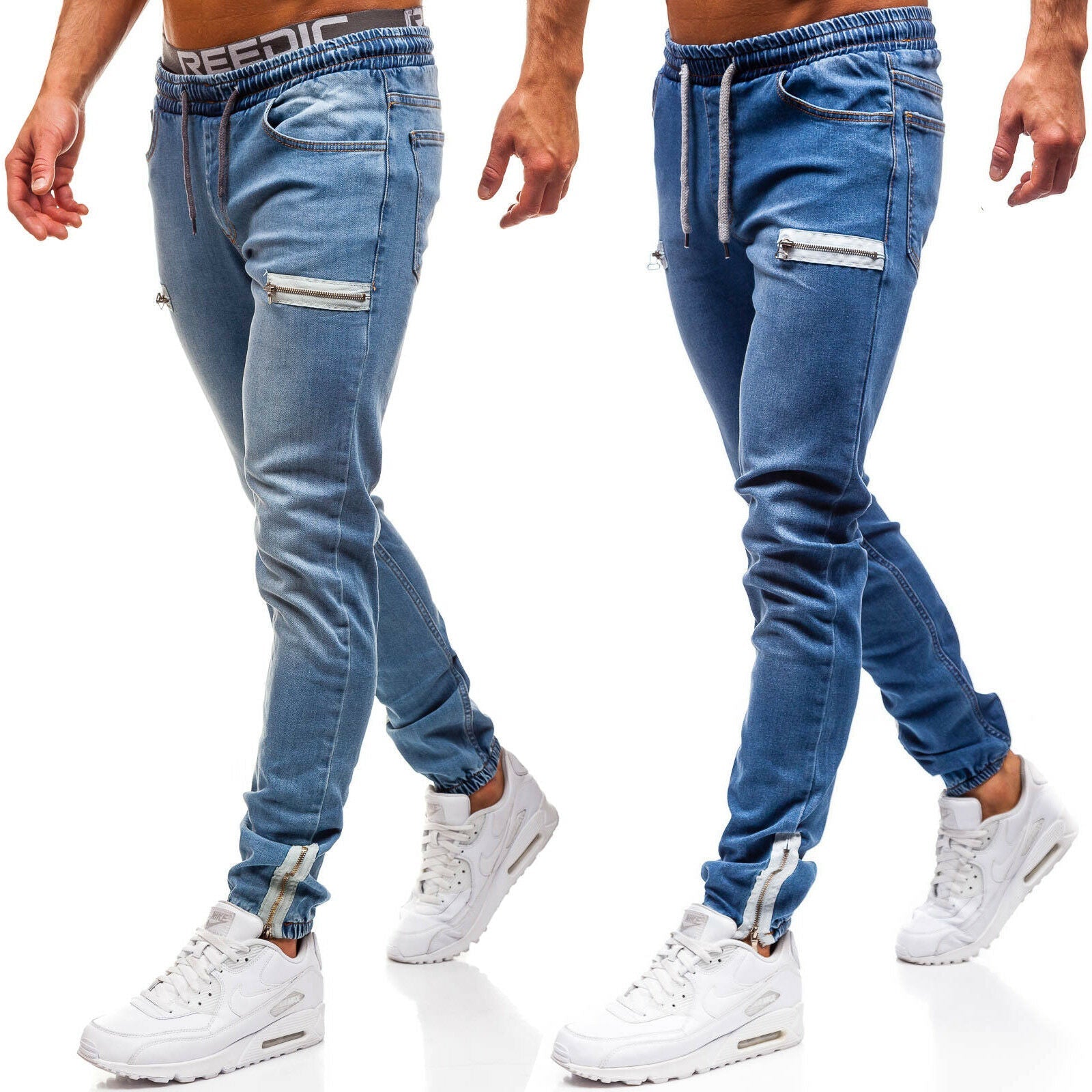 European and American men's denim fabric sports jeans Gimme that