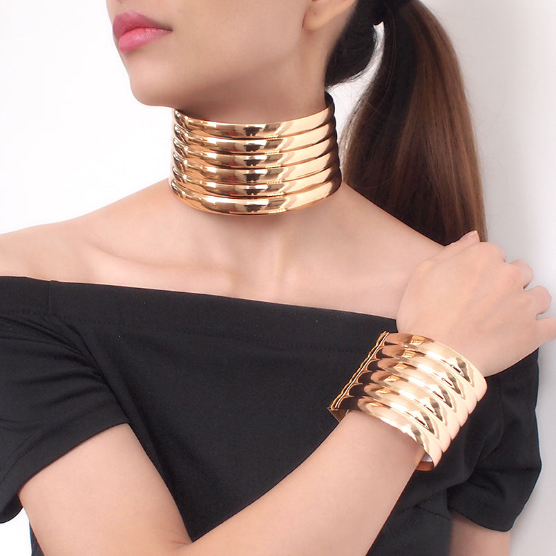 Exaggerated necklace choker bracelet set Gimme that