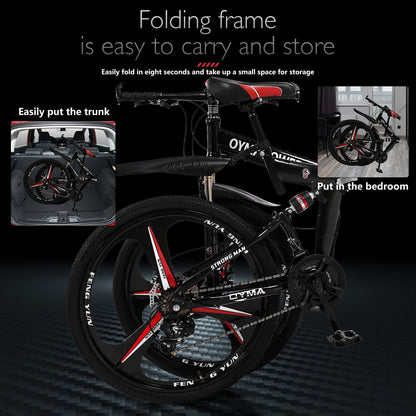 Folding Shimanos 21 Speed Full Suspension MTB Bikes - GimmeWarehouse