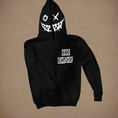 Full Zip Hip Hop Graphic Hooded Sweatshirt - GimmeWarehouse