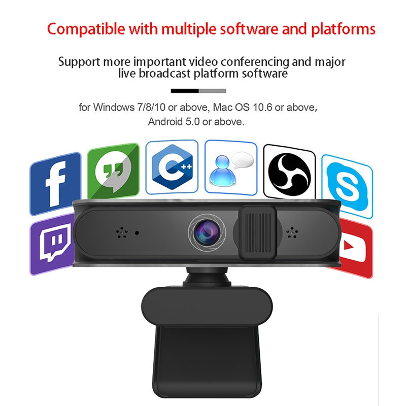 HD AF Computer Video Computer Camera for Meeting Family Video Friend Chat 5 Million Auto Focus Support 720P1080P - GimmeWarehouse