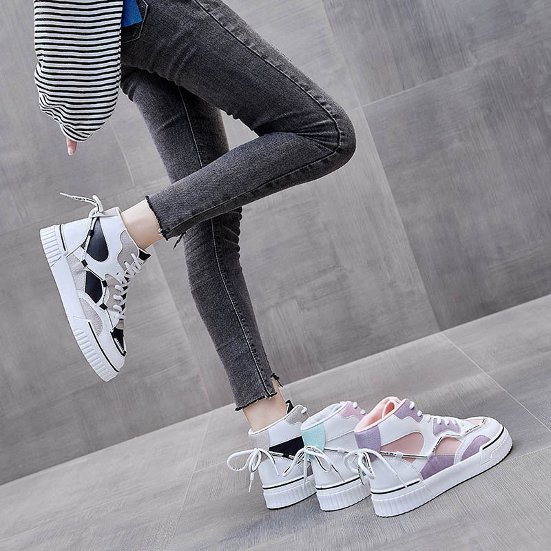 High Top White Shoes Women Flat Running Shoes Women - GimmeWarehouse