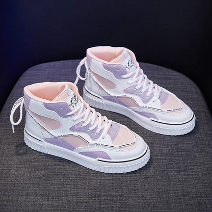 High Top White Shoes Women Flat Running Shoes Women - GimmeWarehouse