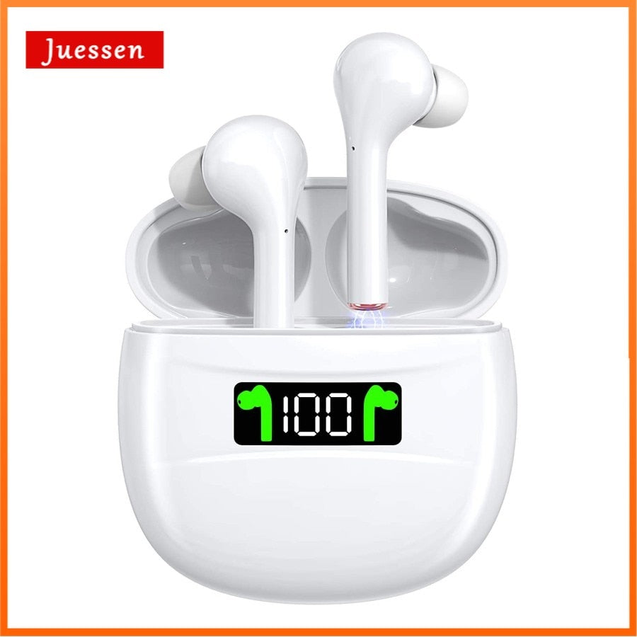 JUESSEN Bluetooth 5.0 IPX7 Waterproof LED Display Earbuds - GimmeWarehouse