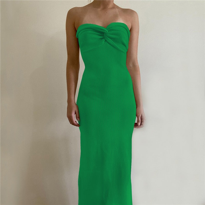 Jade Knitted Tube Maxi Dress - GimmeWarehouse