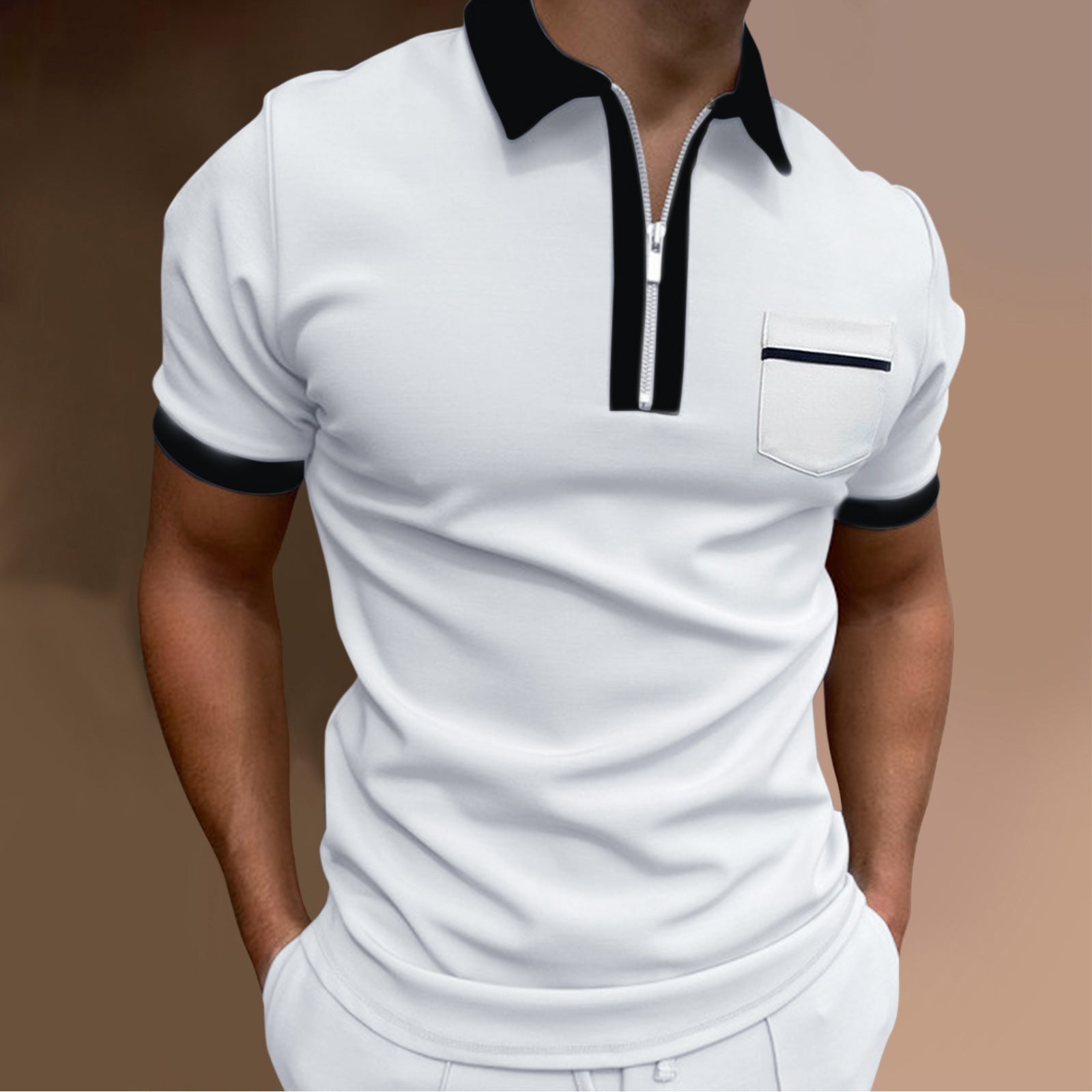 Men's Lapel Fashion Slim Pocket Men's T-Shirt POLO Shirt Gimme that