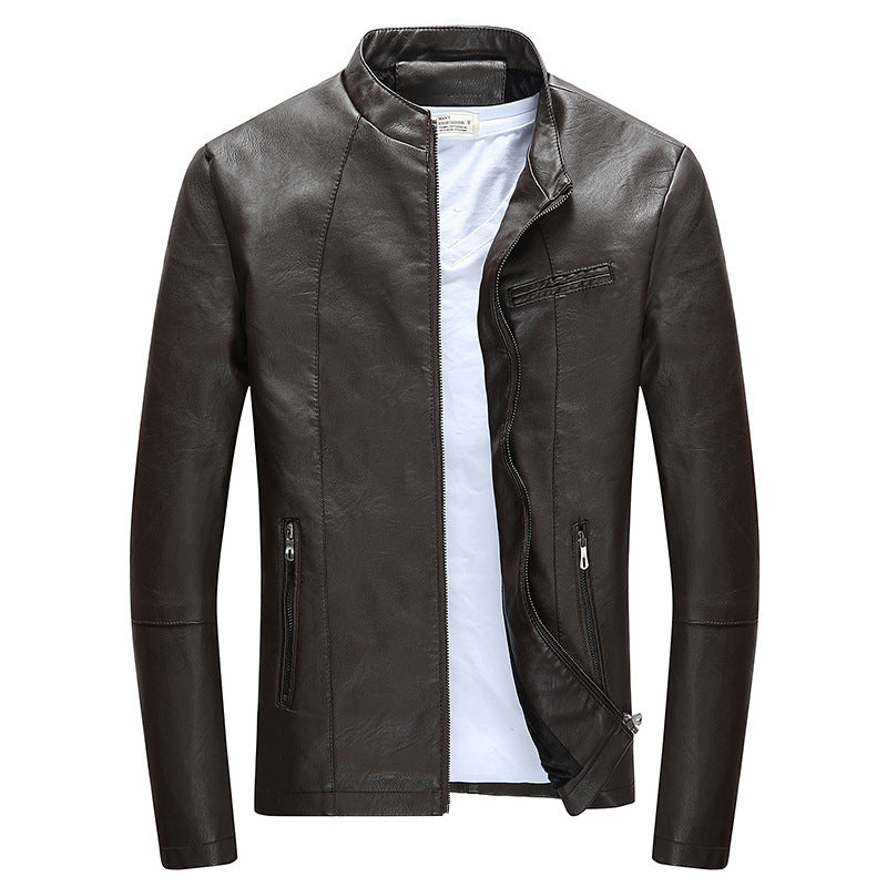 Men's leather jacket plus fleece Gimme that