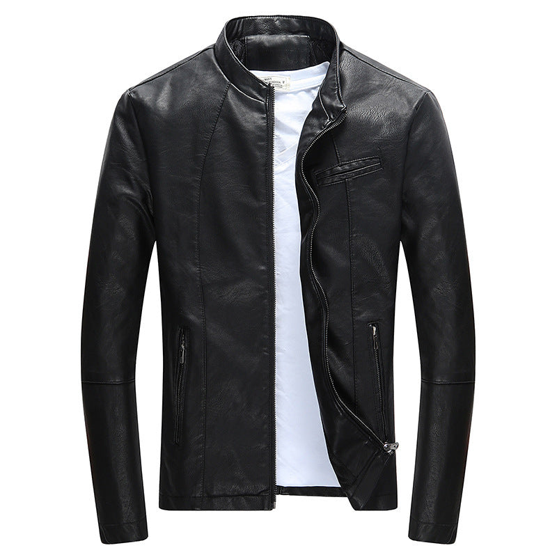 Men's leather jacket plus fleece Gimme that